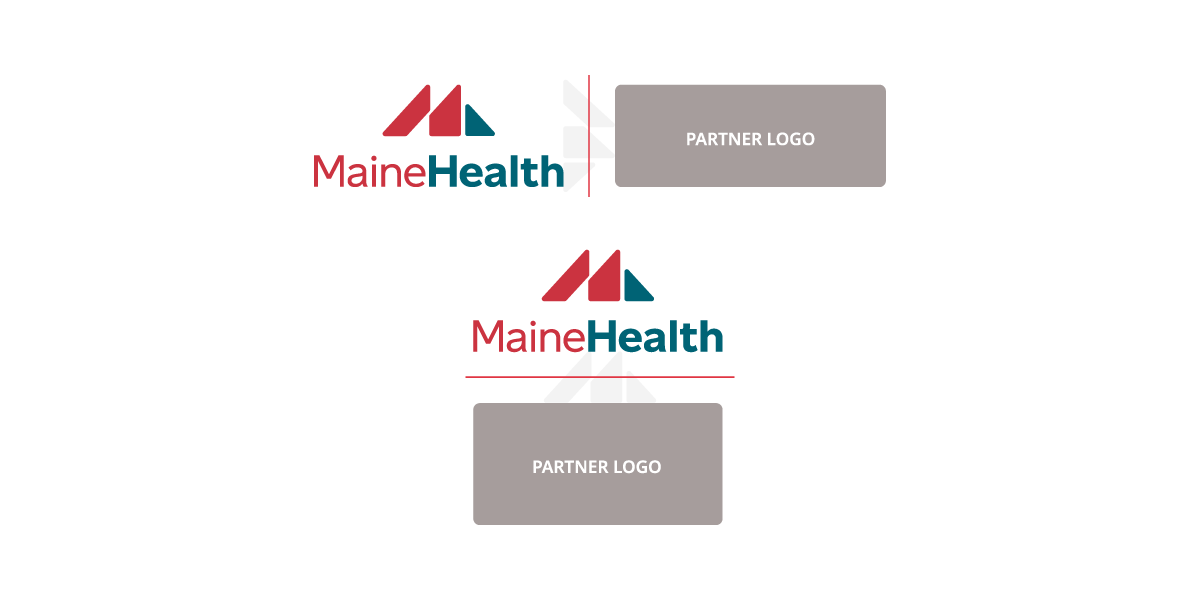 MaineHealth secondary partner lockup layout example